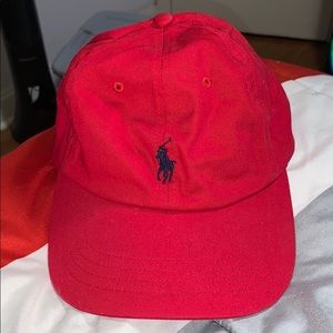 Red Mens Polo Ralph Lauren Adjustable Cap